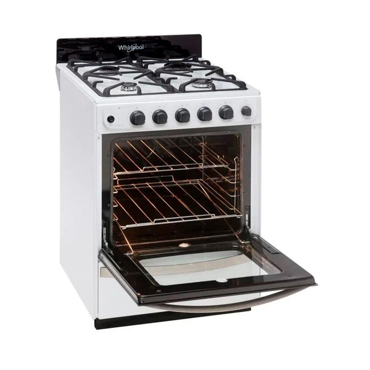 Cocina Whirlpool 55cm Blanca Rejillas de Hierro Fundido WFB57DIDNA